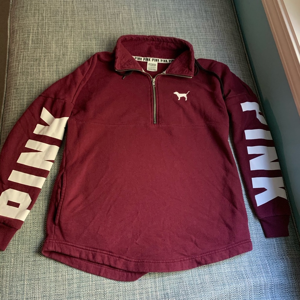 Maroon PINK quarter zip/ sweatshirt